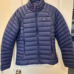 Patagonia Women's Blue and Pink Down Jacket